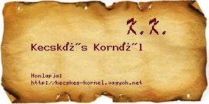 Kecskés Kornél névjegykártya