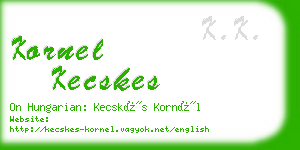 kornel kecskes business card